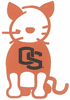 Oregon State University cat stick figure window decal