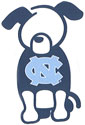 University of North Carolina dog stick figure decal