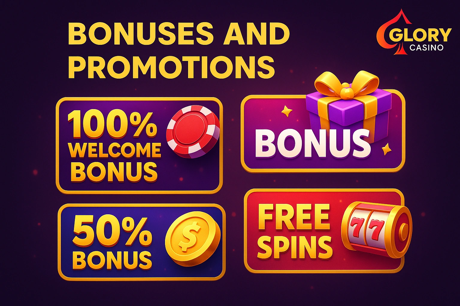 Bonuses and Promotions at Glory Casino